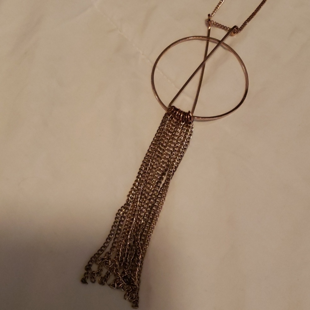 Rose Gold Circle Motif Necklace